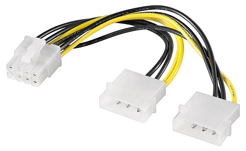 GOOBAY καλώδιο 2x molex 4pin σε 1x 8pin 93241, 0.15m 93241