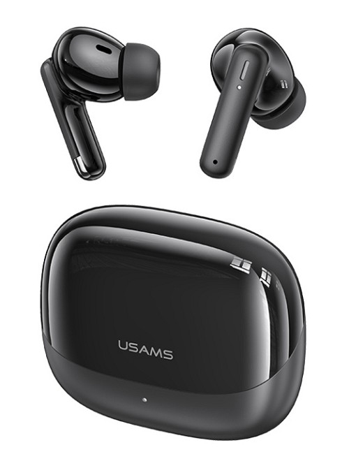 USAMS earphones με θήκη φόρτισης IF27, TWS, Φ13mm, 25/250mAh, μαύρα BHUIF01