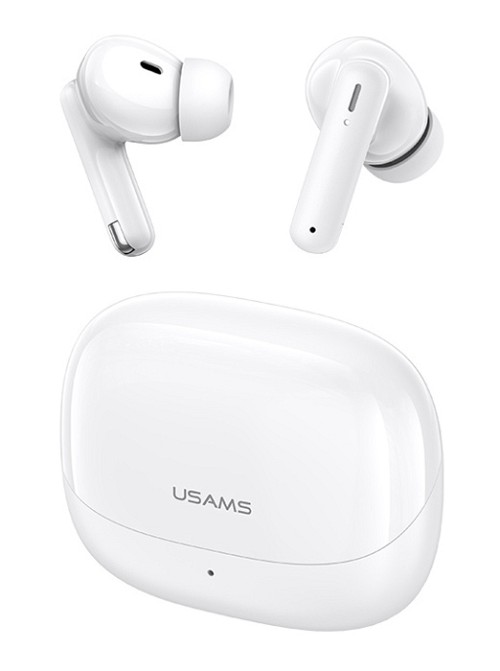 USAMS earphones με θήκη φόρτισης IF27, TWS, Φ13mm, 25/250mAh, λευκά BHUIF02