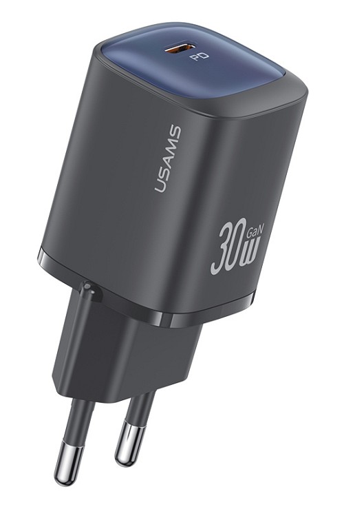 USAMS φορτιστής τοίχου US-CC251, USB-C, 30W, GaN, μαύρος CC251TC01