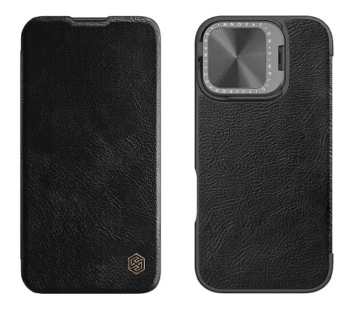 NILLKIN θήκη Qin Prop Leather για iPhone 16, δερμάτινη, μαύρη 6902048281936