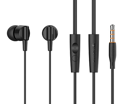 CELEBRAT earphones με μικρόφωνο G35, 3.5mm σύνδεση, 10mm, 1.2m, μαύρα G35-BK