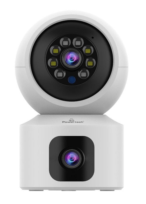 POWERTECH smart κάμερα PT-1338, 2MP, dual lens, WiFi, PTZ, SD PT-1338