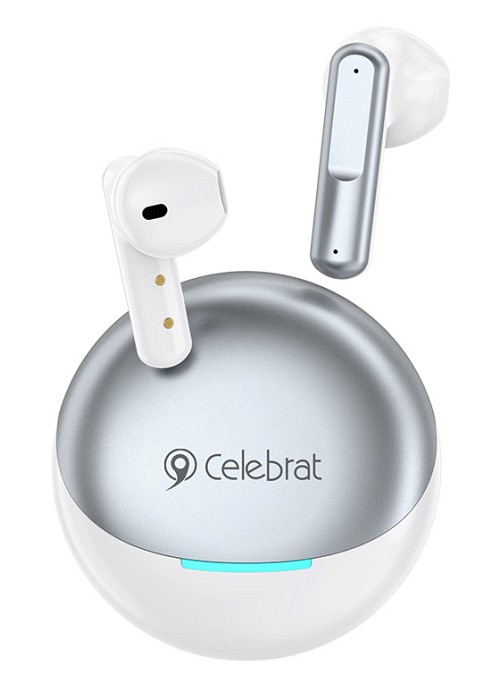 CELEBRAT earphones με θήκη φόρτισης W61, True Wireless, 13mm, 25/200mAh, λευκά W61-WH