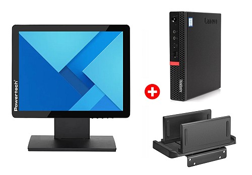 LENOVO PC ThinkCentre M720Q Tiny Refurbished Grade A Repainted, οθόνη αφής 15" & βάση PC BNDL-0188