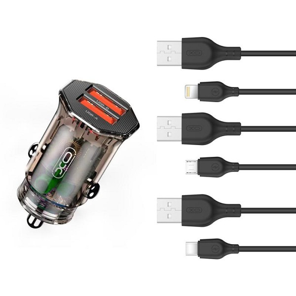 XO CC49 transparent design dual usb 2.4A car charger