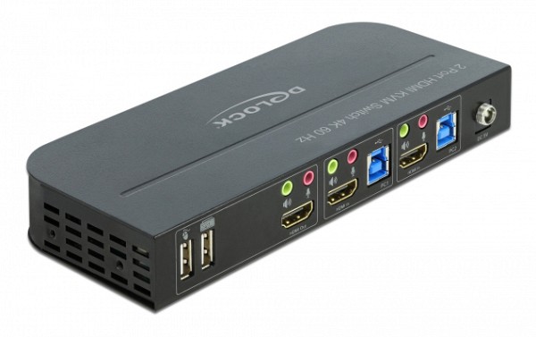 DELOCK HDMI KVM Switch 11481, 2 ports, USB 3.0, Audio, 4K/60Hz, μαύρο 11481