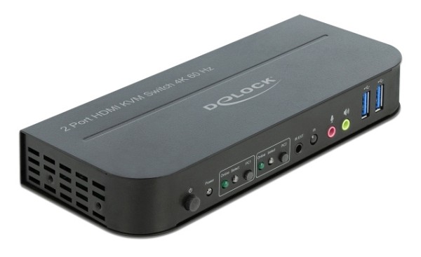 DELOCK HDMI KVM Switch 11481, 2 ports, USB 3.0, Audio, 4K/60Hz, μαύρο 11481