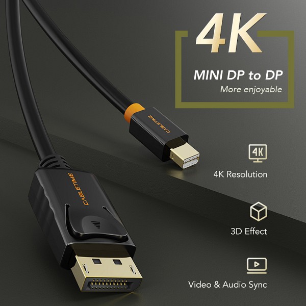 CABLETIME καλώδιο mini DisplayPort σε DisplayPort CT-02G, 4K, 1.8m, λευκό 5210131038710