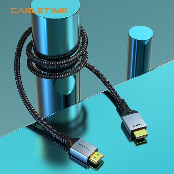 CABLETIME καλώδιο HDMI 2.1 CT-HM8K, 8K/60Hz, 48Gbps, 28AWG, 1m, μαύρο 5210131039045