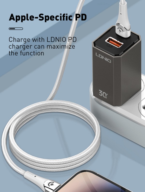 LDNIO καλώδιο Lightning σε USB-C LC861I, 30W PD, 1m, γκρι 6933138601327