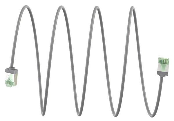 GOOBAY καλώδιο δικτύου 74344, CAT 8.1 U/FTP, slim, copper, 40Gbps, 0.25m, γκρι 74344