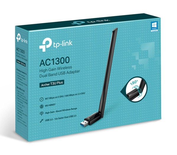 TP-LINK ασύρματος USB αντάπτορας δικτύου Archer T3U Plus, 1300Mbps, V.1 ARCHER-T3U-PLUS