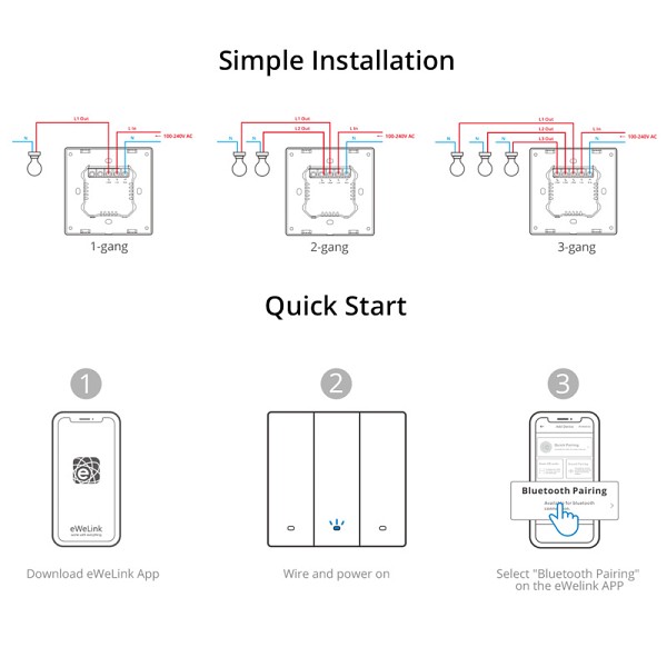 SONOFF smart διακόπτης M5-1C-86, μονός, WiFi, γκρι M5-1C-86