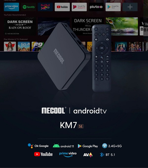 MECOOL TV Box KM7 SE, Google πιστοποίηση, 4K, 2/32GB, WiFi, Android 11 MCL-KM7SE