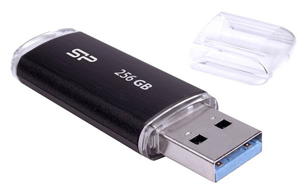 SILICON POWER USB Flash Drive Blaze B02, 256GB, USB 3.2, μαύρο SP256GBUF3B02V1K