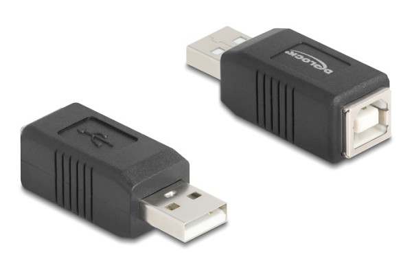 DELOCK αντάπτορας USB σε USB Type B 67202, 480Mbps, μαύρος 67202