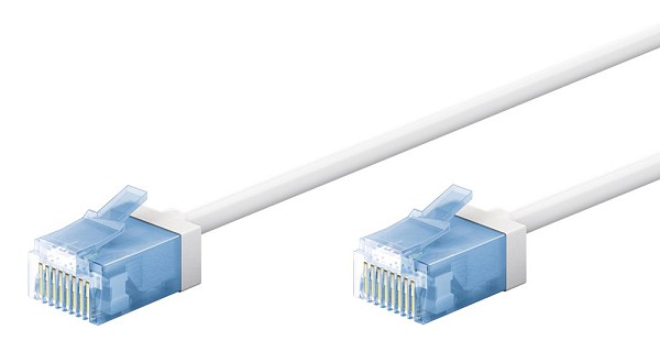 GOOBAY καλώδιο δικτύου 74288, CAT 6A U/UTP, slim, copper, 500MHz, 3m, λευκό 74288