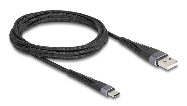 DELOCK καλώδιο USB σε USB-C 81122, 60W, 480Mbps, 2m, μαύρο 81122