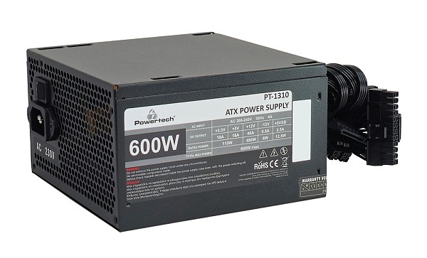 POWERTECH τροφοδοτικό PC PT-1310, 600W, ATX, 120mm Fan PT-1310