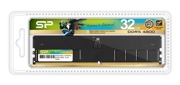 SILICON POWER μνήμη DDR5 UDIMM SP032GBLVU480F02, 32GB, 4800MHz, CL40 SP032GBLVU480F02