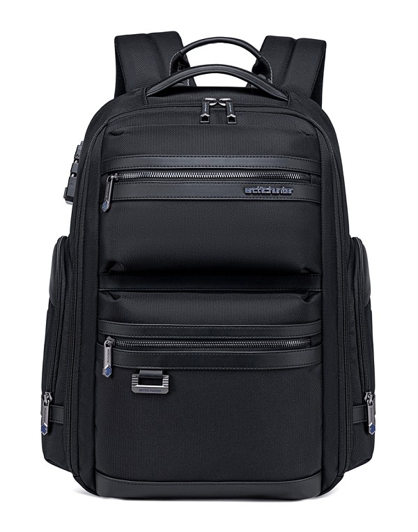 ARCTIC HUNTER τσάντα πλάτης B00682 με θήκη laptop 15.6, USB, λουκέτο TSA, 23.5L, μαύρη B00682-BK