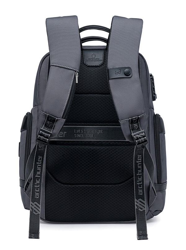 ARCTIC HUNTER τσάντα πλάτης B00682 με θήκη laptop 15.6, USB, λουκέτο TSA, 23.5L, γκρι B00682-GY