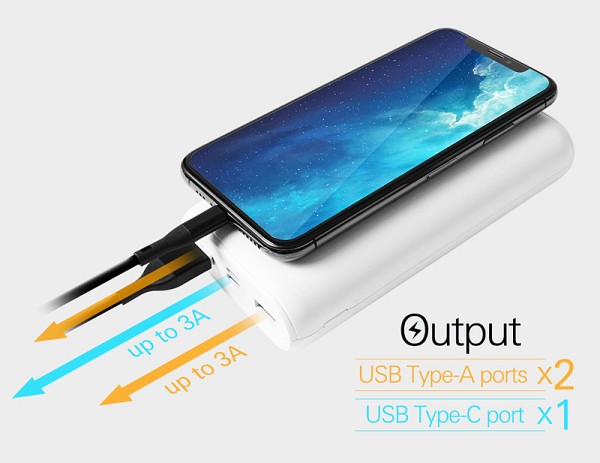 SILICON POWER power bank QS15, 20000mAh, 2x USB & USB Type-C, 18W, λευκό SP20KMAPBKQS150W