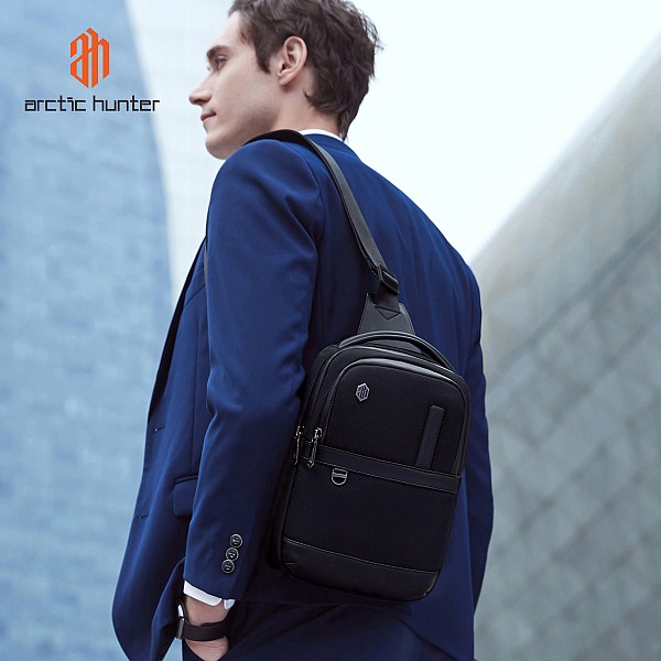 ARCTIC HUNTER τσάντα Crossbody XB00678, 2.4L, μαύρη XB00678-BK