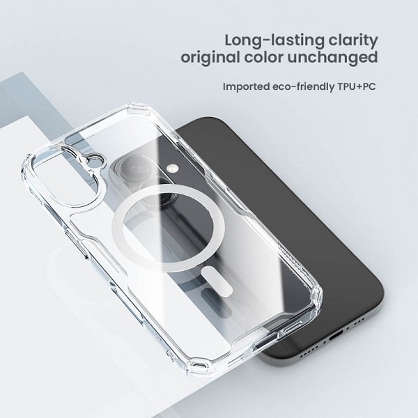 NILLKIN θήκη Nature TPU Pro Magnetic για iPhone 16, διάφανη-μπλε 6902048287273