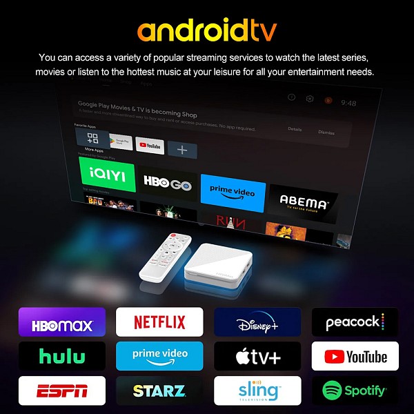 H96 MAX TV Box H313, 4K, 2/16GB, WiFi 6, Bluetooth, Android 14 H96MAX-H313