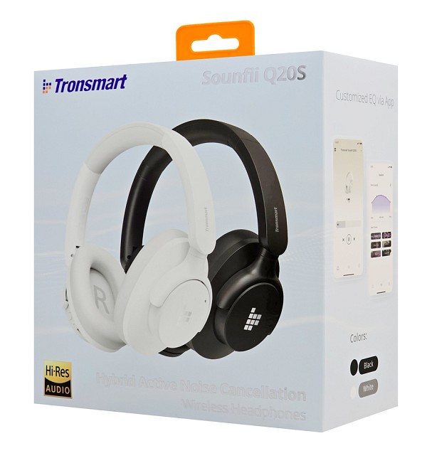 TRONSMART headphones Sounfii Q20S, ασύρματα & ενσύρματα, Hybrid ANC, Φ40mm, 500mAh, μαύρα 1165969