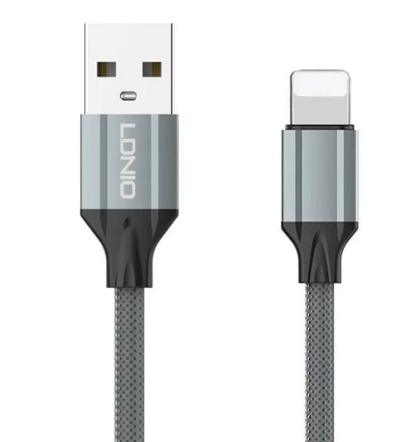 LDNIO καλώδιο Lightning σε USB LS441, 12W, 1m, γκρι 5210131073476