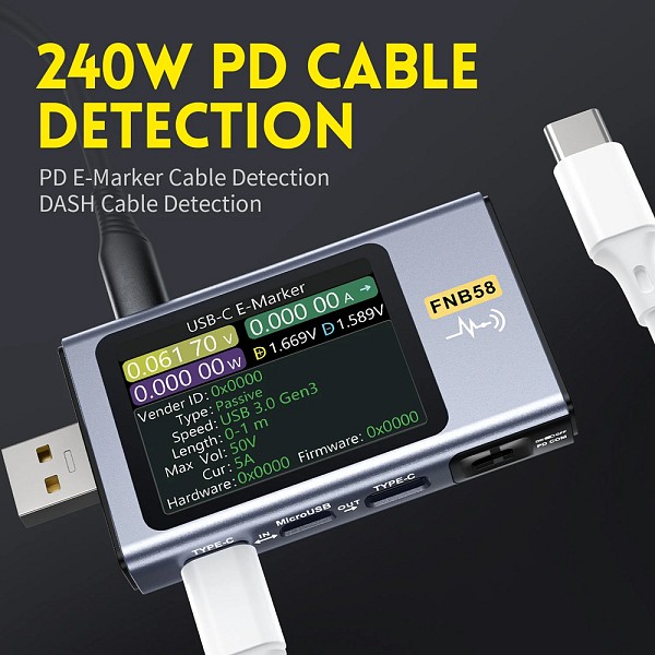 FNIRSI USB tester φόρτισης FNB58 FNR-FNB58