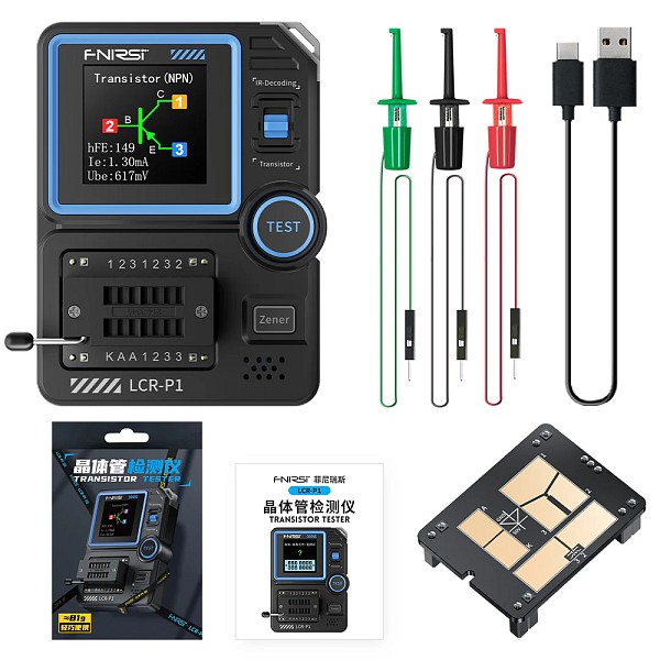 FNIRSI transistor tester LCR-P1, επαναφορτιζόμενο FNR-LCR-P1