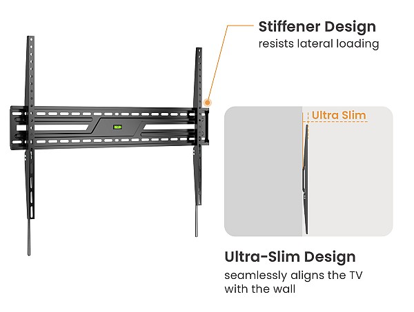 POWERTECH επιτοίχια βάση PT-1369 για τηλεόραση 43-100, έως 75kg, fixed PT-1369