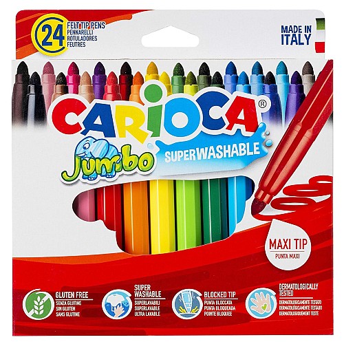 ΜΑΡΚΑΔΟΡΟΙ CARIOCA JUMBO 6mm ΣΕΤ 24 ΧΡΩΜΑΤΑ