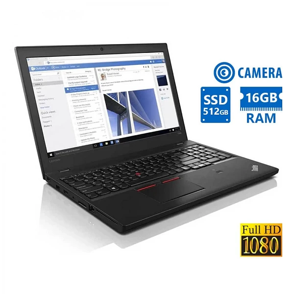 Lenovo ThinkPad T560 i7-6600U/15.6FHD/16GB DDR3/512GB SSD/DVD/Camera/10P Grade A Ref Laptop