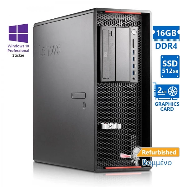 Lenovo Thinkstation P510 Tower Xeon E5-1650v4(6-Cores)/16GB DDR4/512GB SSD/Nvidia 2GB/DVD/10P