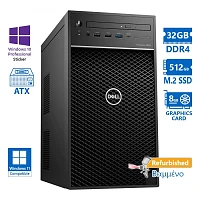 Dell Precision 3650 Tower Xeon W-1350(6-Cores)/32GB DDR4/512GB M.2 SSD/ATI 8GB/No ODD/10P Grade A+