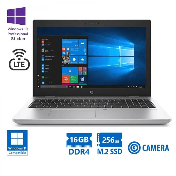 HP (A-) ProBook 650 G4 i3-8130U/15.6”/16GB DDR4/256GB M.2 SSD/DVD/Camera/10P Grade A- Refurbished