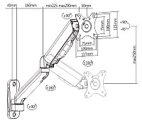 BRATECK επιτοίχια βάση LDA32-112, για οθόνη 17-32, 9kg