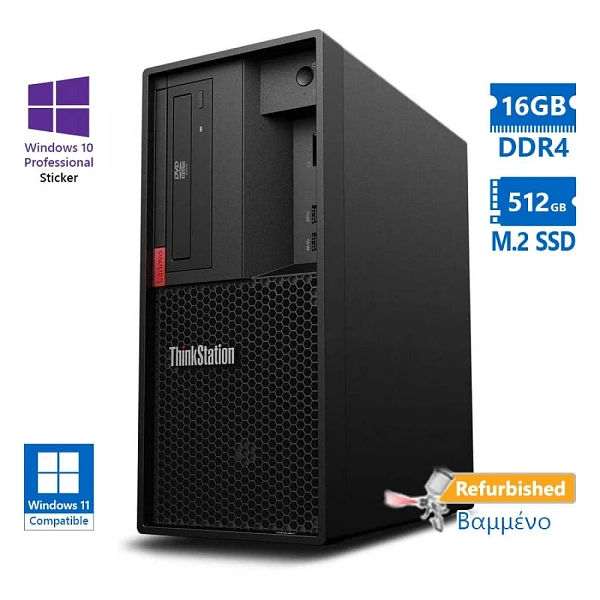 Lenovo ThinkStation P330 Tower Xeon E-2246G(6-Cores)/16GB DDR4/512GB M.2 SSD/DVD/10P Grade A+