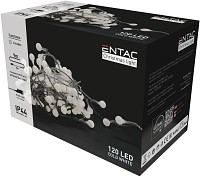 Entac Χριστουγεννιάτικα Λαμπάκια IP44 120 LED 15mm Μπάλες Ψυχρό 9m