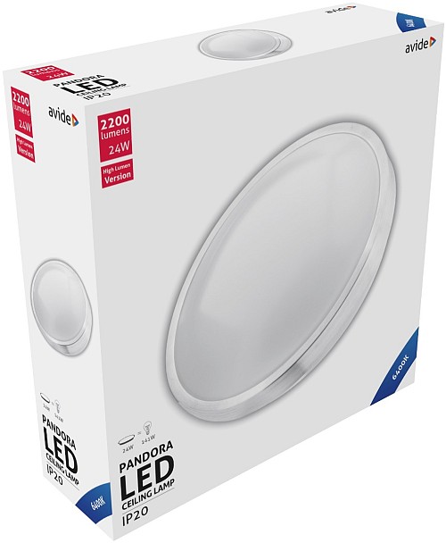 Avide LED Μοντέρνα Πλαφονιέρα Οροφής Pandora (Αλουμίνιο) 24W 380*110.0mm Ψυχρό 6400K