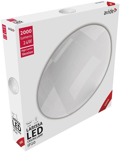 Avide LED Μοντέρνα Πλαφονιέρα Οροφής Larissa 24W 375*70mm Θερμό 3000K