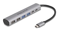 DELOCK USB hub 64232, 6x θυρών, 10Gbps, USB-C σύνδεση, γκρι 64232