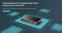 TP-LINK Easy Smart Switch TL-SG108PE, 8-Port Gbit, 4-Port PoE, Ver. 5.0 TL-SG108PE