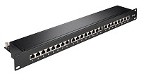 GOOBAY patch panel 90854, 19/1U, 24x ports, CAT 6a STP, μαύρo 90854