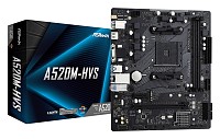 ASROCK μητρική A520M-HVS, 2x DDR4, AM4, USB 3.2, mATX A520M-HVS